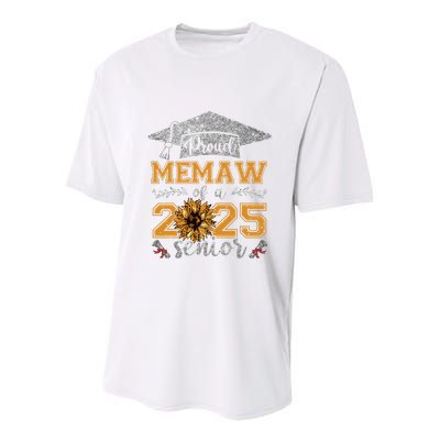 Proud Memaw Of A Class Of 2025 Senior Graduate Youth Performance Sprint T-Shirt