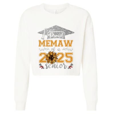 Proud Memaw Of A Class Of 2025 Senior Graduate Cropped Pullover Crew
