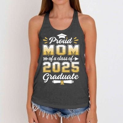 Proud Mom Of A Class Of 2025 Heart Graduate Senior 2025 Women's Knotted Racerback Tank