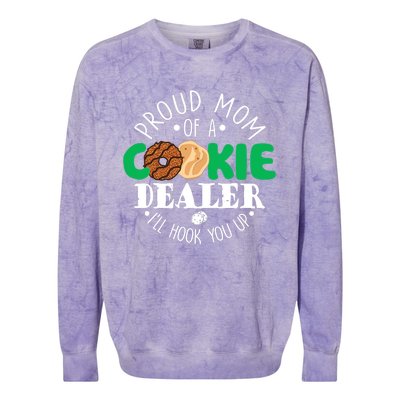 Proud Mom Of A Cookie Dealer Girl Troop Leader Matching Colorblast Crewneck Sweatshirt