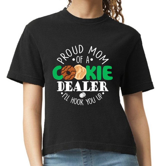 Proud Mom Of A Cookie Dealer Girl Troop Leader Matching Comfort Colors Boxy T-Shirt