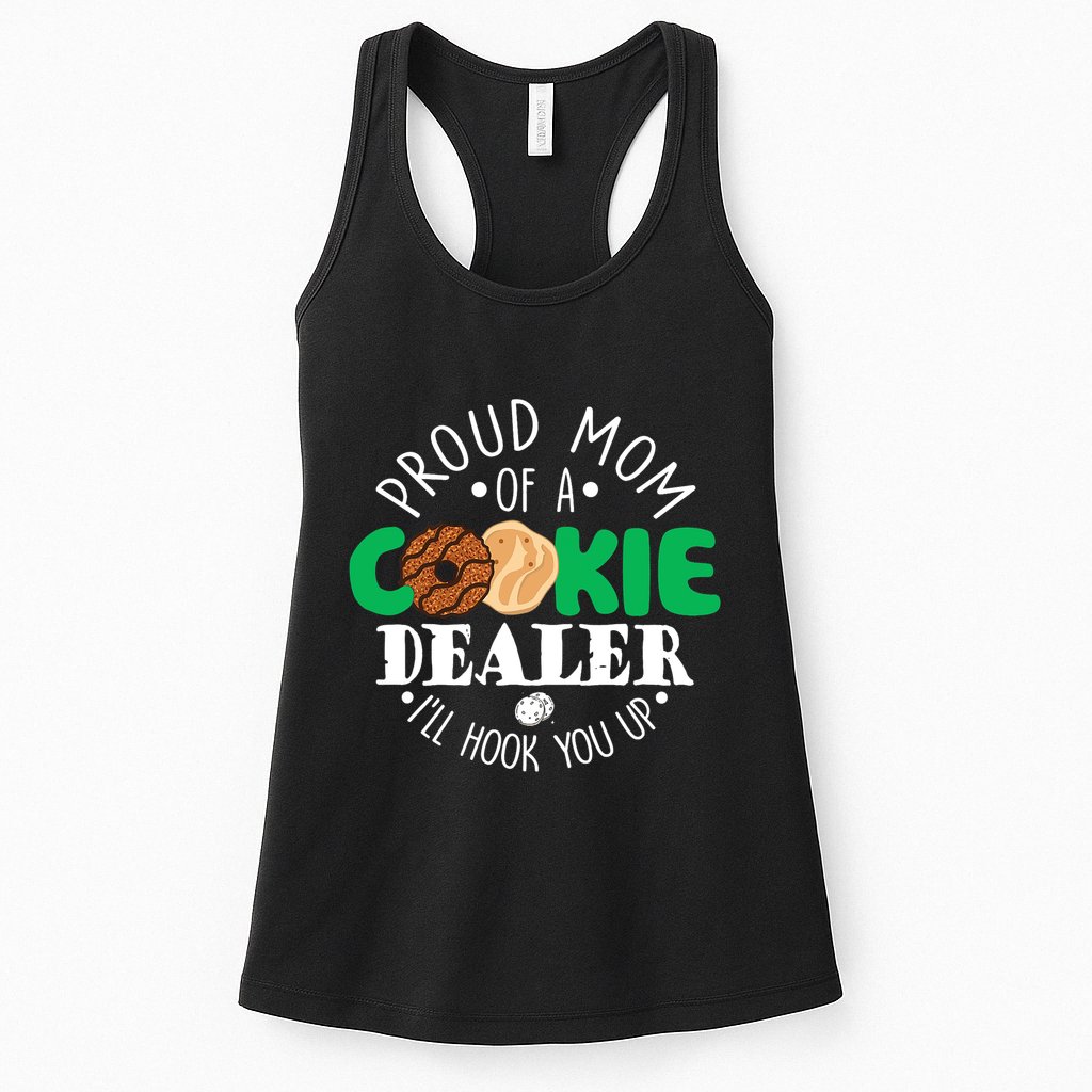 Proud Mom Of A Cookie Dealer Girl Troop Leader Matching Womens Tank Top