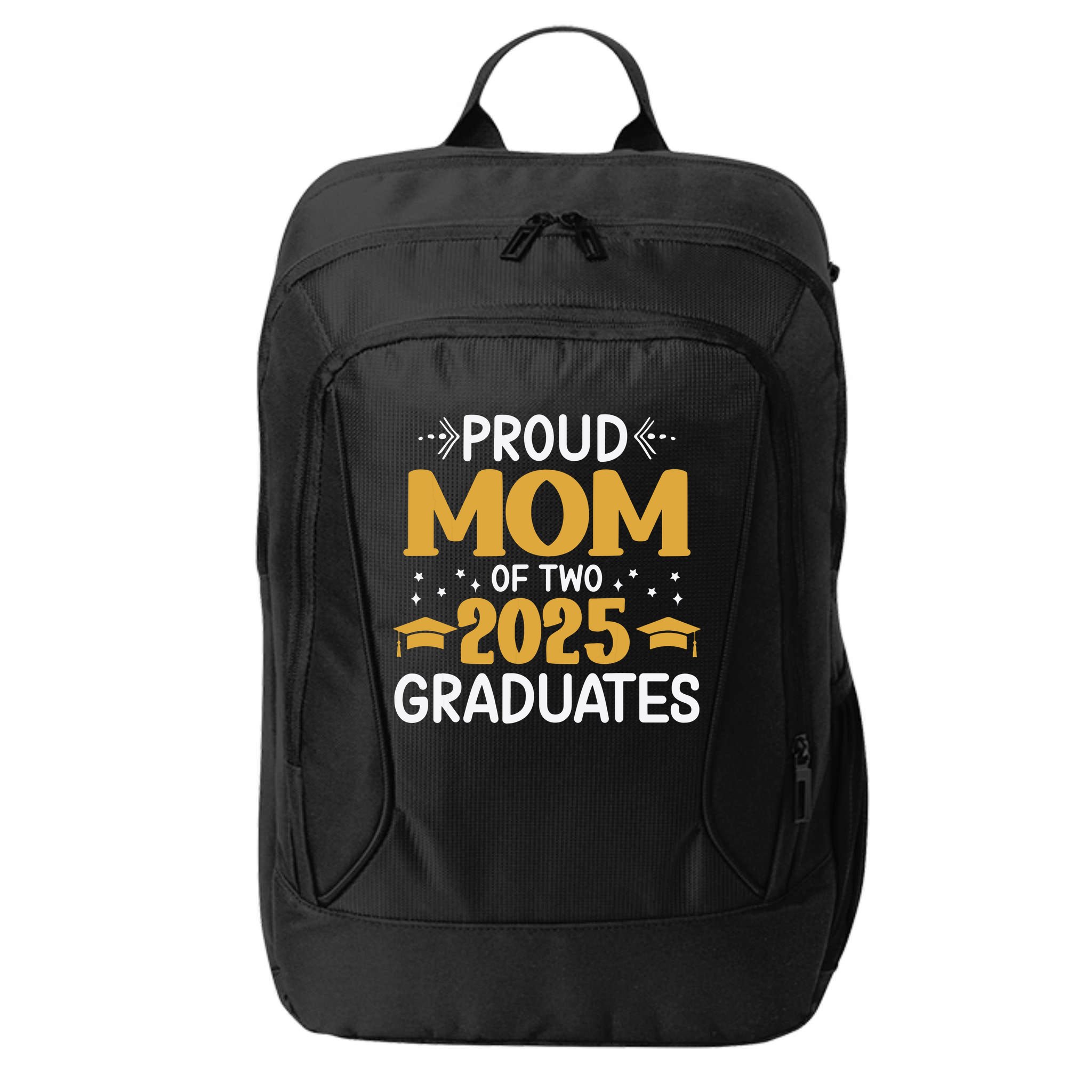 Proud Mom Of Two 2025 Graduates Senior Mom Class Of 2025 City Backpack