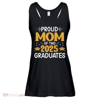 Proud Mom Of Two 2025 Graduates Senior Mom Class Of 2025 Ladies Essential Flowy Tank