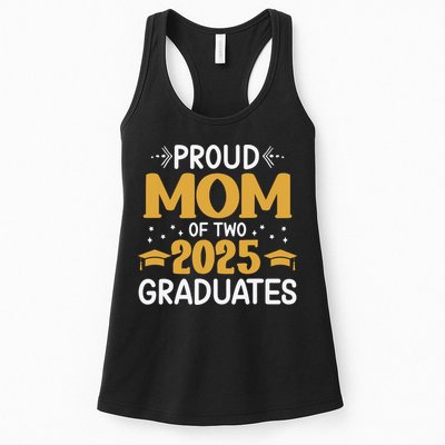 Proud Mom Of Two 2025 Graduates Senior Mom Class Of 2025 Womens Tank Top