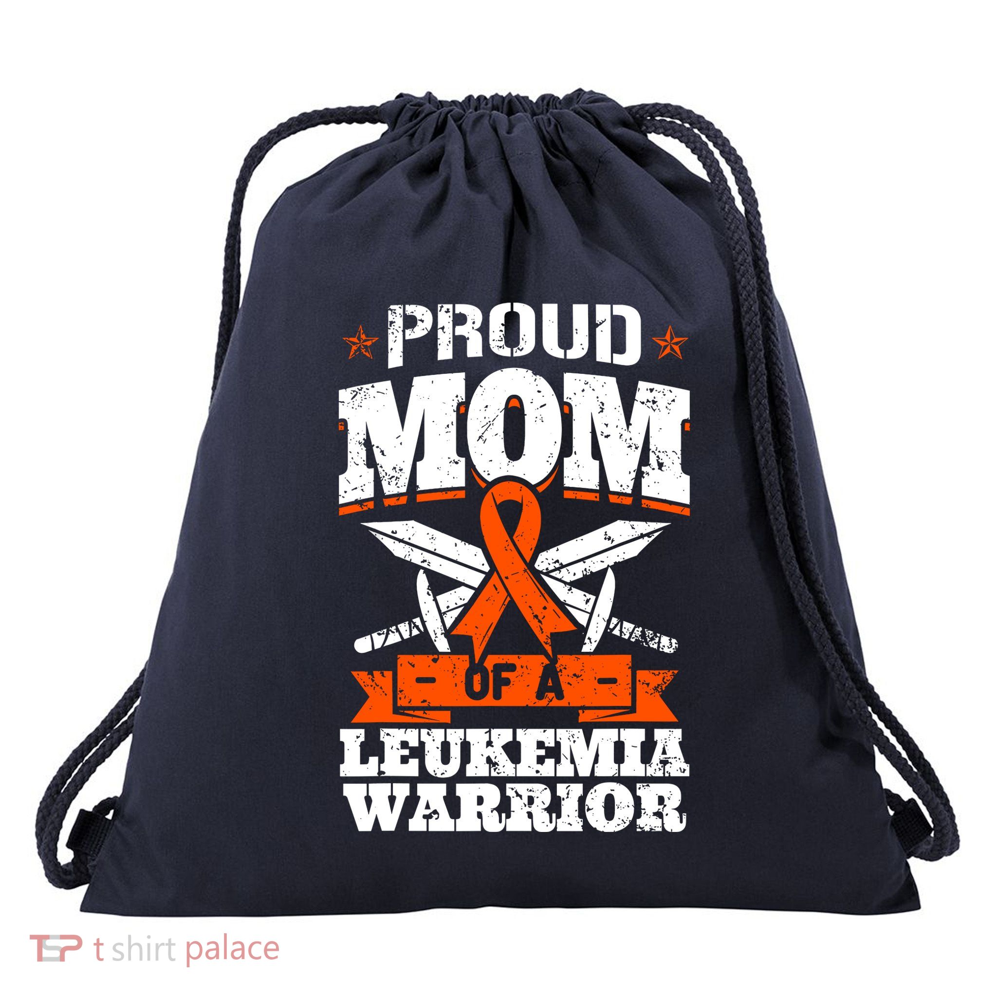 Proud Mom Of A Leukemia Warrior Mother Awareness Ribbon Drawstring Bag