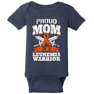 Proud Mom Of A Leukemia Warrior Mother Awareness Ribbon Baby Bodysuit