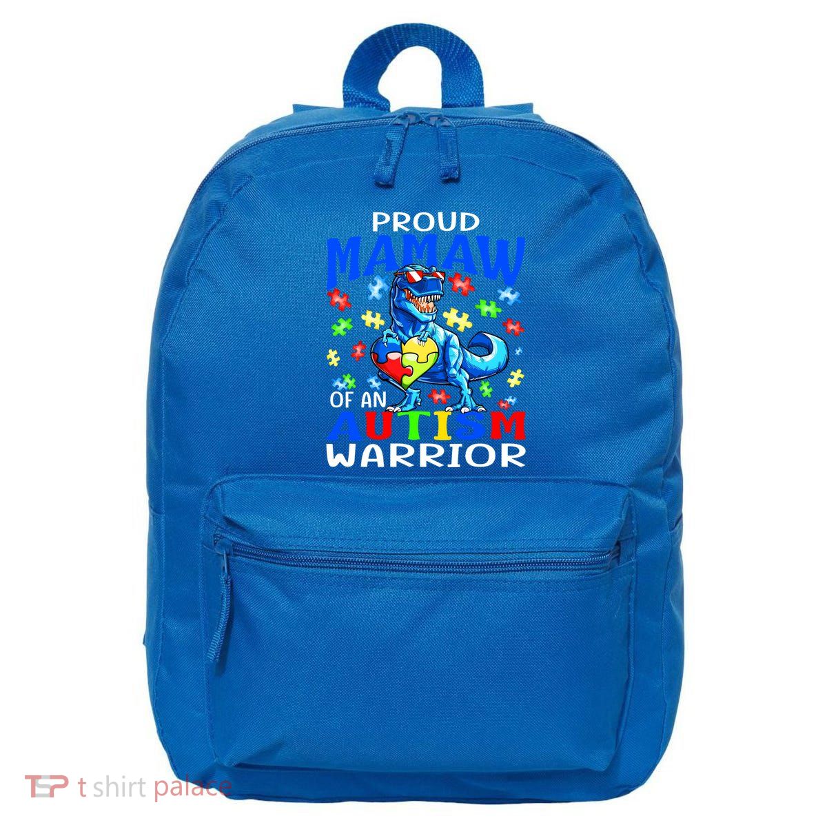 Proud Mamaw Of An Autism Warrior Dinosaur Gift 16 in Basic Backpack