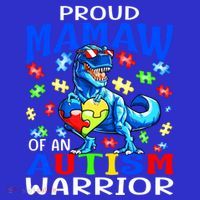 Proud Mamaw Of An Autism Warrior Dinosaur Gift 16 in Basic Backpack