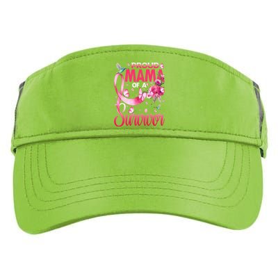 Proud Mama Of A Survivor Breast Cancer Sunflower Great Gift Adult Drive Performance Visor