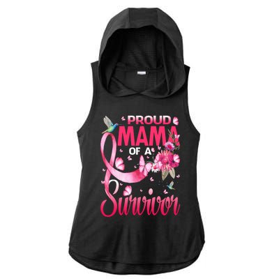 Proud Mama Of A Survivor Breast Cancer Sunflower Great Gift Ladies PosiCharge Tri-Blend Wicking Draft Hoodie Tank