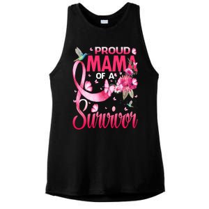 Proud Mama Of A Survivor Breast Cancer Sunflower Great Gift Ladies PosiCharge Tri-Blend Wicking Tank