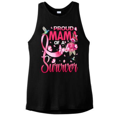 Proud Mama Of A Survivor Breast Cancer Sunflower Great Gift Ladies PosiCharge Tri-Blend Wicking Tank