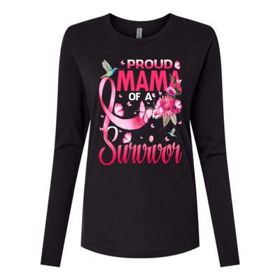 Proud Mama Of A Survivor Breast Cancer Sunflower Great Gift Womens Cotton Relaxed Long Sleeve T-Shirt