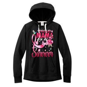 Proud Mama Of A Survivor Breast Cancer Sunflower Great Gift Women's Fleece Hoodie