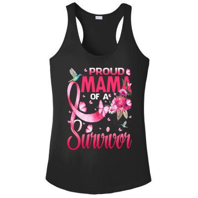 Proud Mama Of A Survivor Breast Cancer Sunflower Great Gift Ladies PosiCharge Competitor Racerback Tank