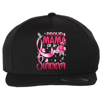 Proud Mama Of A Survivor Breast Cancer Sunflower Great Gift Wool Snapback Cap