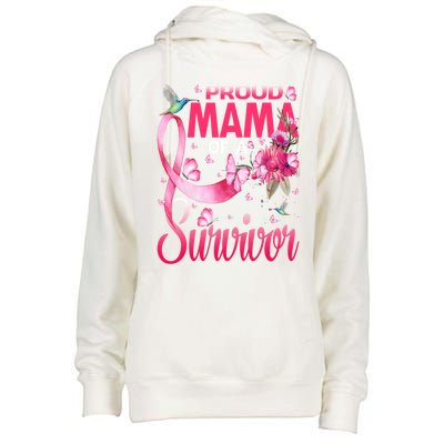 Proud Mama Of A Survivor Breast Cancer Sunflower Great Gift Womens Funnel Neck Pullover Hood