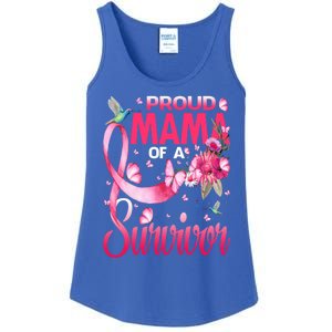 Proud Mama Of A Survivor Breast Cancer Sunflower Great Gift Ladies Essential Tank