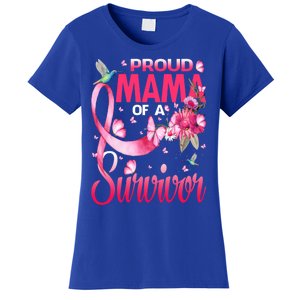 Proud Mama Of A Survivor Breast Cancer Sunflower Great Gift Women's T-Shirt