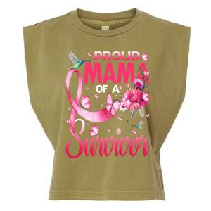 Proud Mama Of A Survivor Breast Cancer Sunflower Great Gift Garment-Dyed Women's Muscle Tee