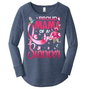 Proud Mama Of A Survivor Breast Cancer Sunflower Great Gift Women's Perfect Tri Tunic Long Sleeve Shirt