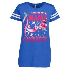 Proud Mama Of A Survivor Breast Cancer Sunflower Great Gift Enza Ladies Jersey Football T-Shirt