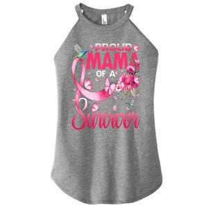 Proud Mama Of A Survivor Breast Cancer Sunflower Great Gift Women's Perfect Tri Rocker Tank