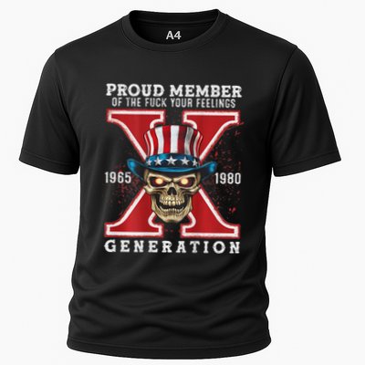 Proud Member Of He Fuck Your Feelings Gen X Horror Skull Cooling Performance Crew T-Shirt