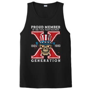 Proud Member Of He Fuck Your Feelings Gen X Horror Skull PosiCharge Competitor Tank