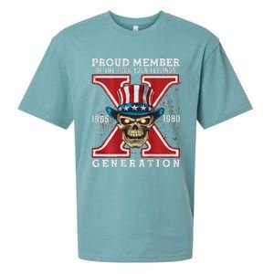 Proud Member Of He Fuck Your Feelings Gen X Horror Skull Sueded Cloud Jersey T-Shirt