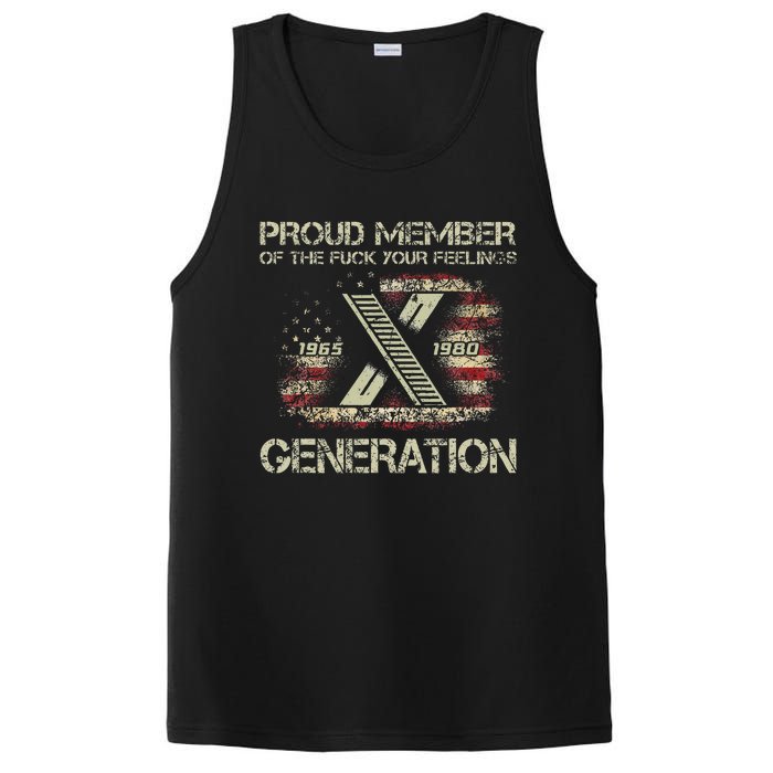 Proud Member Of He Fuck Your Feelings Gen X Vintage PosiCharge Competitor Tank