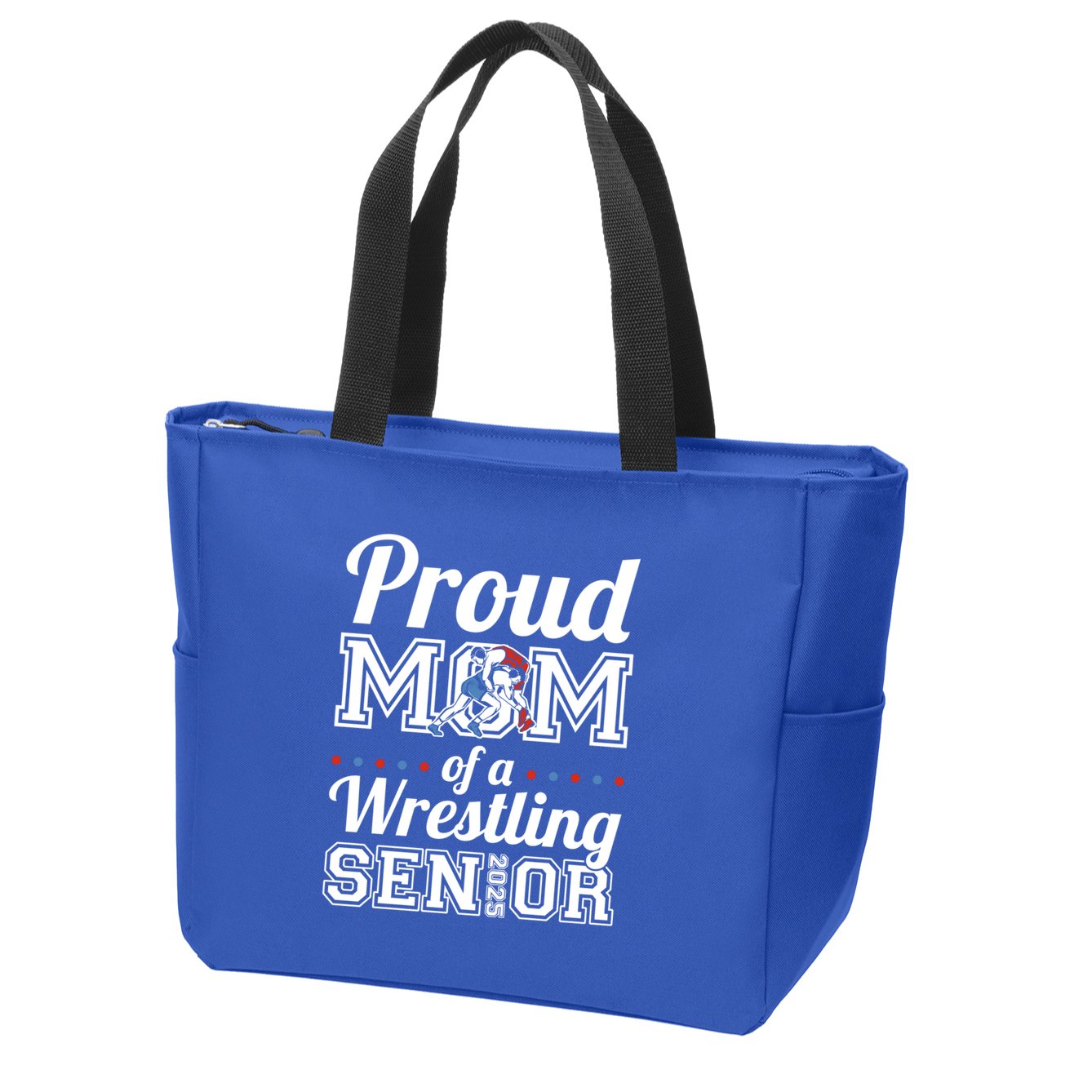 Proud Mom Of A Wrestling Senior 2025 Gift Zip Tote Bag