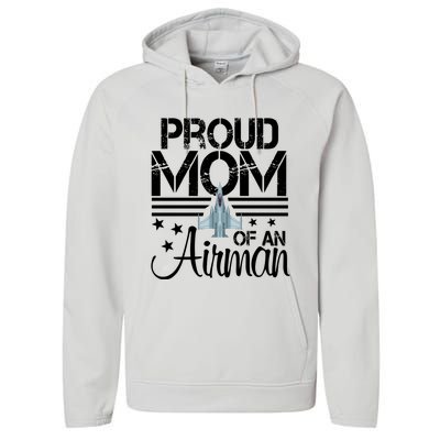 Proud Mom Of An Air Jet Plane Pilot Gift Performance Fleece Hoodie