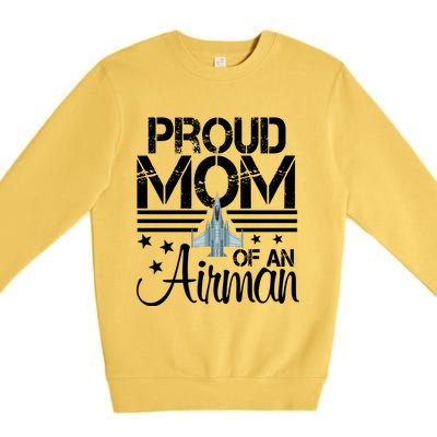 Proud Mom Of An Air Jet Plane Pilot Gift Premium Crewneck Sweatshirt