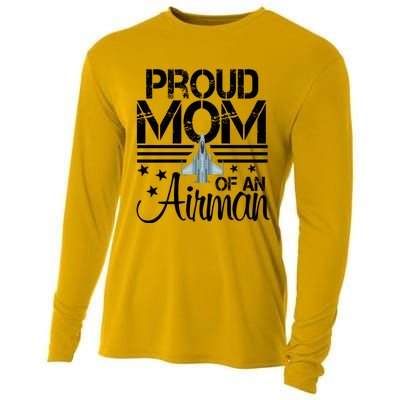 Proud Mom Of An Air Jet Plane Pilot Gift Cooling Performance Long Sleeve Crew