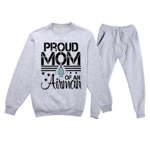 Proud Mom Of An Air Jet Plane Pilot Gift Premium Crewneck Sweatsuit Set