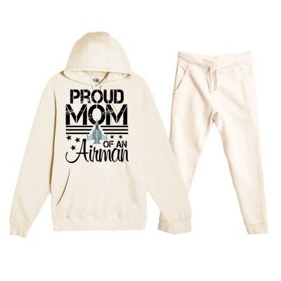 Proud Mom Of An Air Jet Plane Pilot Gift Premium Hooded Sweatsuit Set