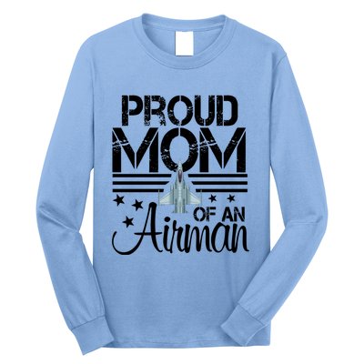 Proud Mom Of An Air Jet Plane Pilot Gift Long Sleeve Shirt