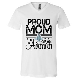 Proud Mom Of An Air Jet Plane Pilot Gift V-Neck T-Shirt