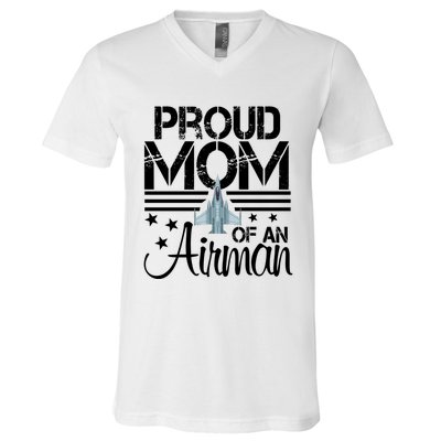 Proud Mom Of An Air Jet Plane Pilot Gift V-Neck T-Shirt