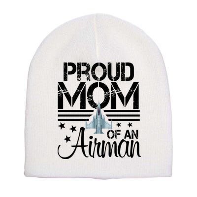Proud Mom Of An Air Jet Plane Pilot Gift Short Acrylic Beanie