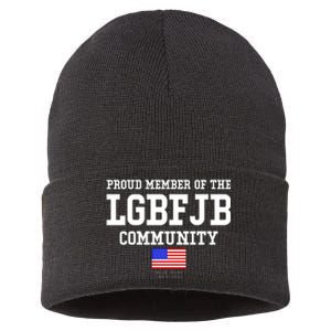 Proud Member Of The LGBFJB Community USA Flag LGB FJB Sustainable Knit Beanie