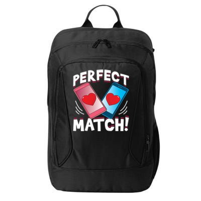 Perfect Match Online Dating Valentine's Day Couple Matching Gift City Backpack