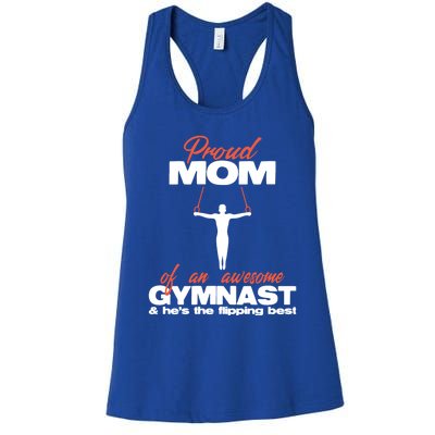 Proud Mom Of An Awesome Gymnast Rings Competition Meet Meaningful Gift Women's Racerback Tank