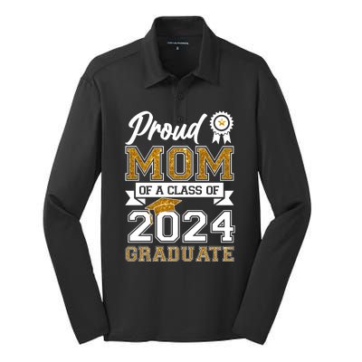 Proud Mom Of A Class Of 2024 Graduate Silk Touch Performance Long Sleeve Polo