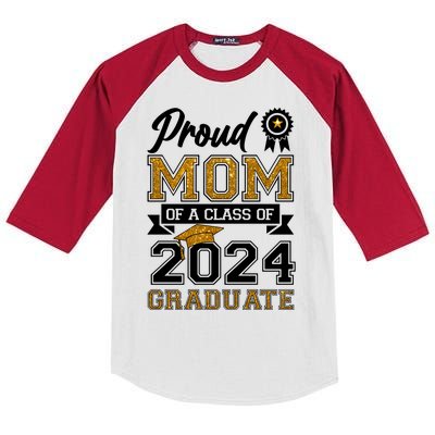 Proud Mom Of A Class Of 2024 Graduate Kids Colorblock Raglan Jersey