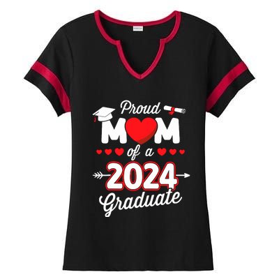 Proud Mom Of A Class Of 2024 Graduate Senior Graduation Ladies Halftime Notch Neck Tee