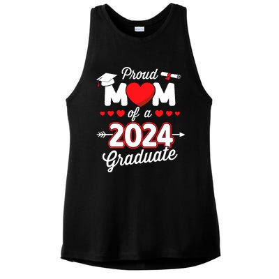 Proud Mom Of A Class Of 2024 Graduate Senior Graduation Ladies PosiCharge Tri-Blend Wicking Tank