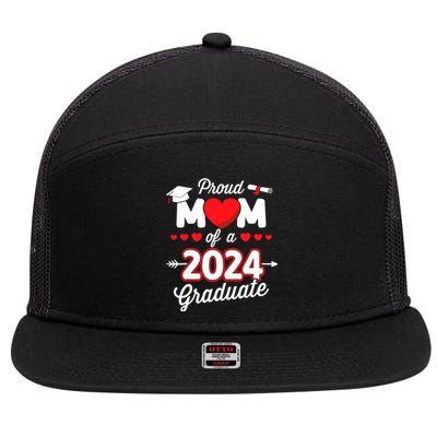 Proud Mom Of A Class Of 2024 Graduate Senior Graduation 7 Panel Mesh Trucker Snapback Hat